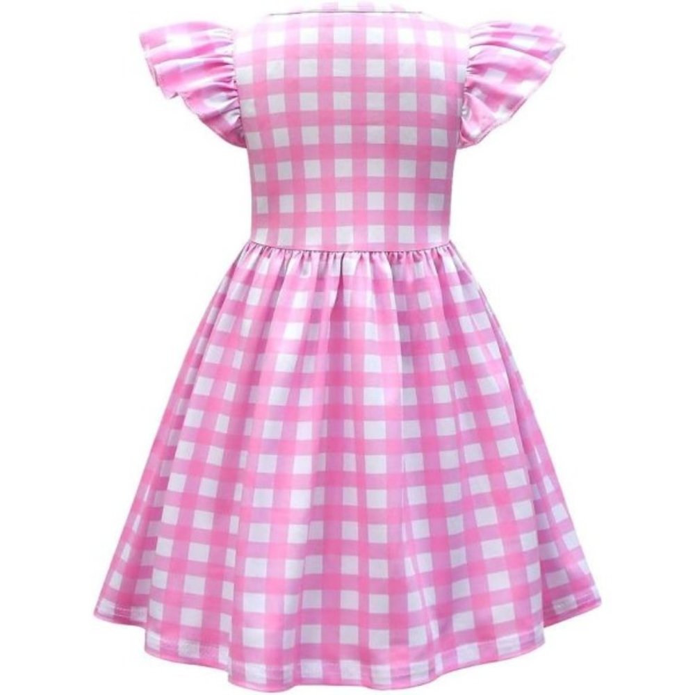 NWT Adorable Barbie Costume Movie Pink Gingham Plaid Baby Romper & Girls… - Picture 2 of 16